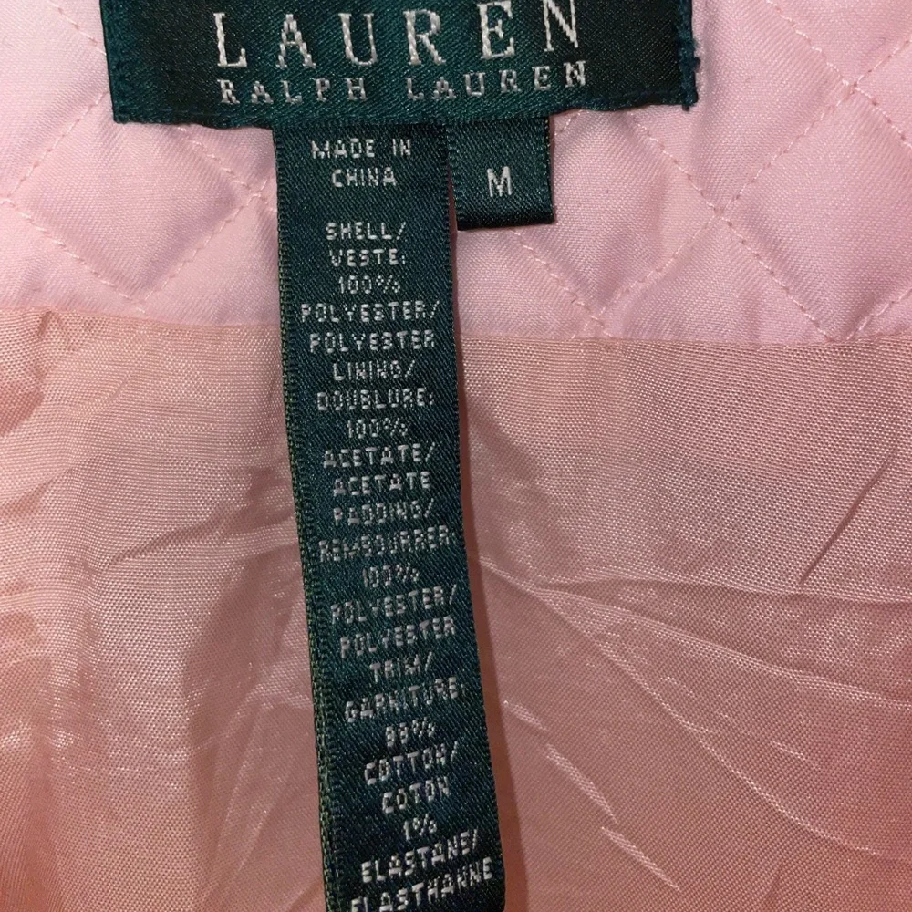 Lauren Ralph Lauren Pink Quilted Coat Snap Up Jacket - Womens - Size Medium (M) - Picture 6 of 6